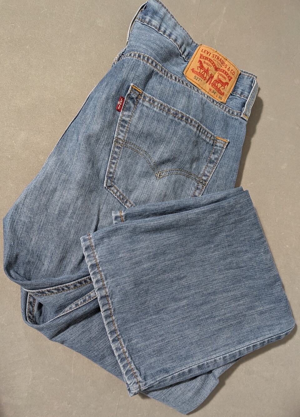Levi's 527 Slim Bootcut Jeans Men's 34x30 Light Wash Denim Blue